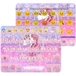 Pink Glitter Unicorn Emoji Keyboard Theme for pc icon
