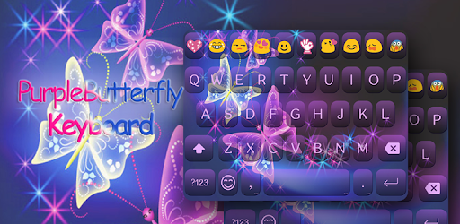 Purple Butterfly Keyboard Skin pc screenshot