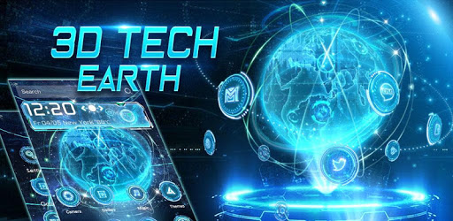 3D Blue Neon Earth Theme pc screenshot 3D Blue Neon Earth Theme pc screenshot
