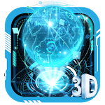 3D Blue Neon Earth Theme icon