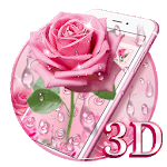 Elegant 3D Pink Rose Theme icon