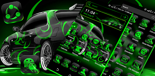 Neon Green Car Launcher Theme pc screenshot Neon Green Car Launcher Theme pc screenshot