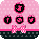 Pink cute girl bow theme love icon
