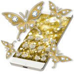 Butterflies Theme Gold Glitter Launcher icon