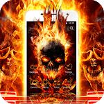 Cool Flame Skulls Theme Fire On Your Phone icon
