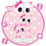 Cute Kawaii Pink Bow Cat Theme icon