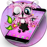 Purple Cute Anime Owl Theme icon