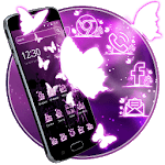 The Neon Butterfly 3D Theme icon