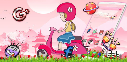 Salmon Pink Scooter Girl Theme pc screenshot Salmon Pink Scooter Girl Theme pc screenshot