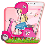 Salmon Pink Scooter Girl Theme icon
