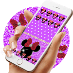 Pink Black Micky Sparkle Diamond Bowknot Theme icon