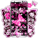Pink Black Butterfly Theme icon