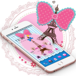 Pink Eiffel Tower Bowknot Lace Theme icon