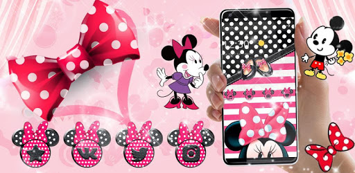 Pink White Black Micky Theme pc screenshot