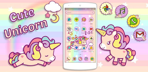 Cute baby Unicorn Mobile Theme pc screenshot