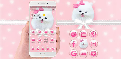 Pink Cute Puppy Dog Pet Bowknot Theme pc screenshot Pink Cute Puppy Dog Pet Bowknot Theme pc screenshot