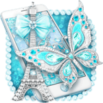 Turquoise Diamond Butterfly Theme icon