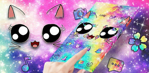 Galaxy Cute Kitty Sparkle Theme pc screenshot
