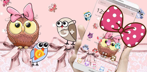 Cute Cartoon Owl Bowknot Theme pc screenshot