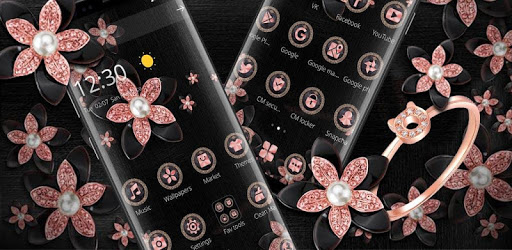 Pink Gold Flower Black Luxury Theme pc screenshot Pink Gold Flower Black Luxury Theme pc screenshot