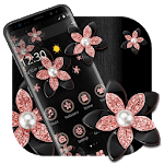 Pink Gold Flower Black Luxury Theme icon