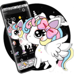 Glitter Galaxy Cute Rainbow Unicorn Theme for pc icon