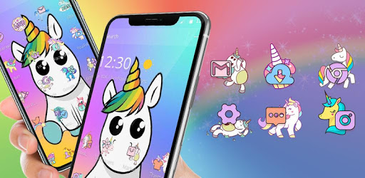 Cute Colorful Cartoon Unicorn Theme pc screenshot