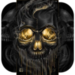Gold Black Horrific Skull Theme icon