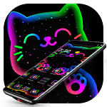 Colorful Neon Black Cat Theme icon