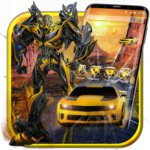 3D Yellow Transform Bee Robotic Battle Theme icon