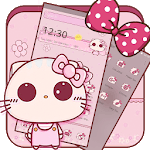 Pink Cute Kitty Bowknot Theme icon
