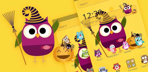 Cute Purple Owl Yellow Wallpaper Theme pc screenshot Cute Purple Owl Yellow Wallpaper Theme pc screenshot
