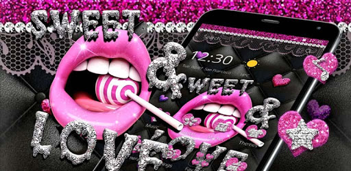 Glitter Pink Lips Sweet Love Theme pc screenshot Glitter Pink Lips Sweet Love Theme pc screenshot
