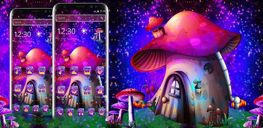 Neon Purple Magical Mushroom Theme pc screenshot