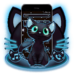 Blue Neon Glow Kitty Theme for pc icon