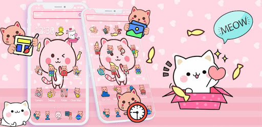 Pink Cute Kitty Cat Theme🐱💟 pc screenshot