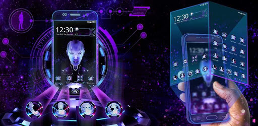 Neon Robotic girl 3D Theme pc screenshot Neon Robotic girl 3D Theme pc screenshot
