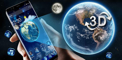 3D Earth and moon launcher theme pc screenshot 3D Earth and moon launcher theme pc screenshot