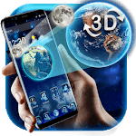 3D Earth and moon launcher theme icon