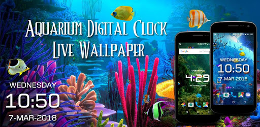 Aquarium digital clock live wallpaper pc screenshot