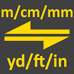 m, cm, mm to yard, feet, inch converter tool icon