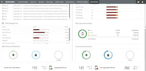 McAfee MVISION Mobile pc screenshot