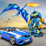 US Police Transform Robot Car Fire Dragon Fight icon