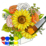 Coloring adult (flower) icon