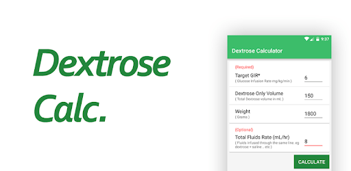 Dextrose Calc - GIR & Calories Calculator pc screenshot Dextrose Calc - GIR & Calories Calculator pc screenshot