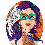 Beauty Glitter Color by Number-Girls Coloring Book icon