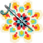 Adult Color by Number Book - Cross Stitch Mandala icon