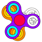 Fidget Spinnner Paint by Number - Adult Color Book icon