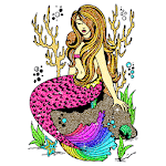 Mermaid Glitter Color by Number:Pixel Art Coloring icon