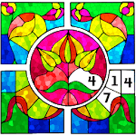 Stained Glass Color by Number: Adult Coloring Book icon
